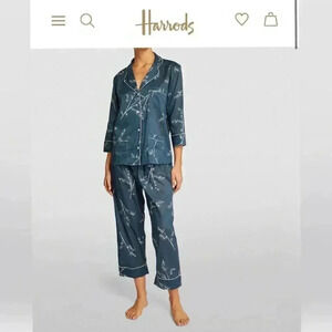 Pour Les Femmes Bamboo Print Egyptian Cotton Pajama Set Like New